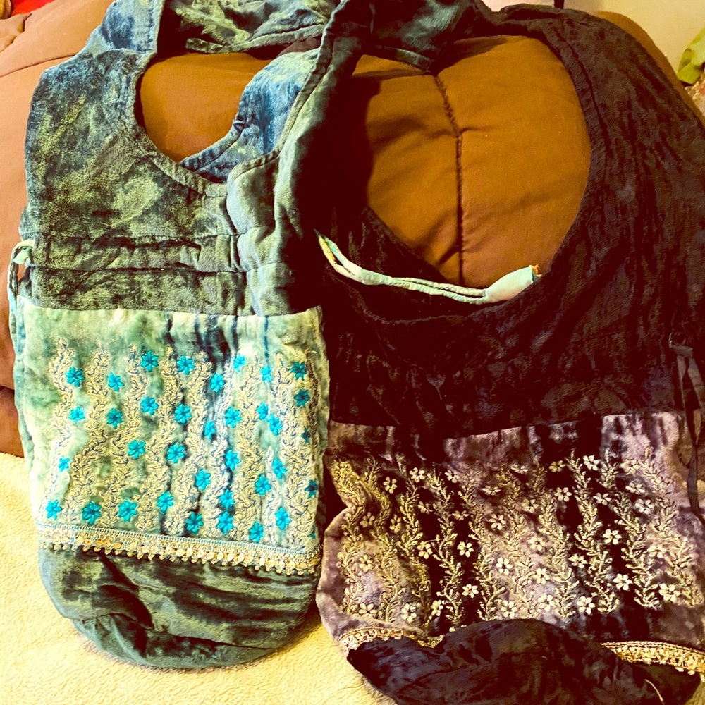 Laila Rowe beautiful velvet drawstring bags